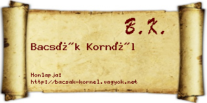 Bacsák Kornél névjegykártya