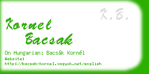 kornel bacsak business card